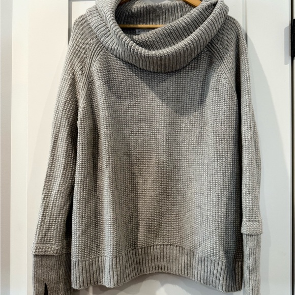 Market & Spruce Gray Cowl Neck Sweater - Picture 1 of 3